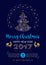 Party Christmas flyer, Poster New Year 2017, Chinese Zodiac Rooster,