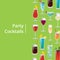 Party Cocktails Poster with Different Long Drinks