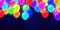 party color balloons Glow, confetti concept design template holiday Happy Day