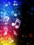 Party Colorful Waves Background with Music Notes