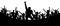 Party, concert, dance, fun. Crowd of people silhouette vector. Cheerful youth.