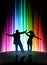 Party Couple on Abstract Spectrum Background