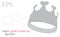 Party Crown template, vector with die cut / laser cut lines. White, clear, blank, isolated Party Crown mock up on white background
