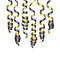 Party decorations black and golden streamers or curling party ribbons. Vector illustration