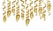 Party decorations golden streamers or curling party ribbons. Vector illustration