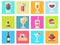 Party Drinks and Snacks Isolated Illustrations Set