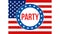 Party election on a USA background, 3D rendering. United States of America flag waving in the wind. Voting, Freedom Democracy,