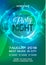 Party electro night colorful flyer template vector in blue and g