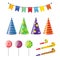 Party Elements - realistic vector set of holiday objects