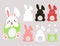 Party favor bunny candy holder. Hanger for sweets, candies for birthday, baby shower, Easter, Christmas. Layered paper decoration