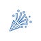 Party flapper line icon concept. Party flapper flat  vector symbol, sign, outline illustration.