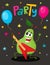 Party flayer template with funny guitar character