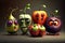 party fruit monster friends illustration Generative AI