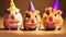 Party hamster hamsters wearing hats celebrating