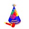 Party hat and noisemaker