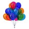 Party helium balloons bunch colorful, birthday decoration multicolored