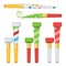 Party Horn Set Vector. Color Penny Whistle. Top View. On White Illustration