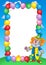 Party invitation frame with clown 1