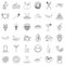 Party maker icons set, outline style
