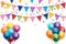 Party new year Balloons and Flags Background