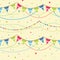 Party pennant bunting. Seamless background.