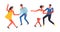 Party people having fun and dancing together isolated vector