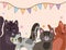 party pets cats feline animals domestic cartoon