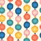 Party pom poms seamless repeat vector pattern