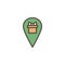 Party present location pin filled outline icon