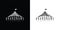 Party Rental Tent Event Logo Design Stock Vector black silhouette illustration. Wedding Tent Entertainment Logo Stock Template
