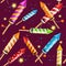 Party Rocket Fireworks Background Pattern. Vector