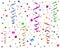 Party streamers and confetti 3d illustration