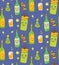 Party theme background with kawaii drink