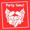 Party time background with Santa mustache and