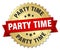 party time round isolated badge
