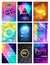 Party vector pattern disco club or nightclub poster background and night clubbing or nightlife backdrop illustration set