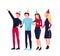 Partying People on Vector Illustration White