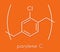 Parylene C polymer, chemical structure. Skeletal formula.