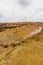 Parys Mountain, unearthly landscape like another planet. Derelict windmill.