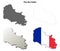 Pas-de-Calais, Nord-Pas-de-Calais outline map set