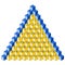 Pascal\\\'s triangle in a blue-yellow triangle