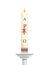 Paschal candle for Easter vigil of Holy Week above Silvered candlestick