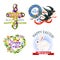 Paschal Easter holiday vector icons and symbols