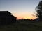 Paso Robles winter sunrise with silhouette of trees and barn