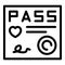 Pass card icon outline vector. Passport health