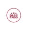 Pass or passed grunge round vintage rubber stamp vector image