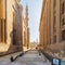 Passage between Al Rifai Mosque and Mamluk era Sultan Hassan Mosque, with Qanibay AlRamah Mosque at the far end, Cairo