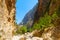 Passage of famous Samaria Gorge, Crete, Greece