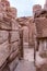 The passage between the halls in Roman Temple in Petra. Near Wadi Musa city in Jordan