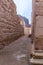 The passage between the halls in Roman Temple in Petra. Near Wadi Musa city in Jordan